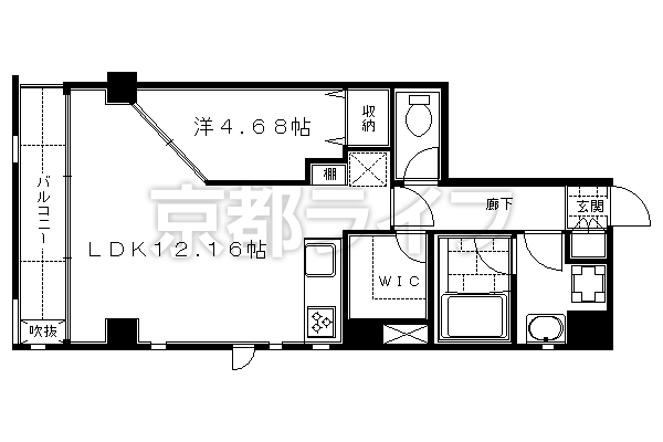 1LDK：洋4.68×LDK12.16（41.01㎡）