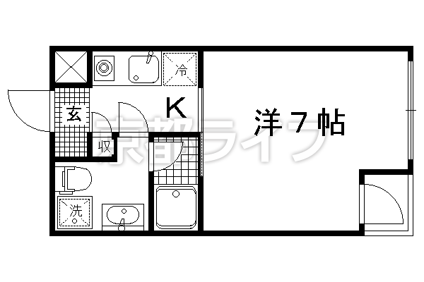 1K：洋7×K1.5（20.9㎡）