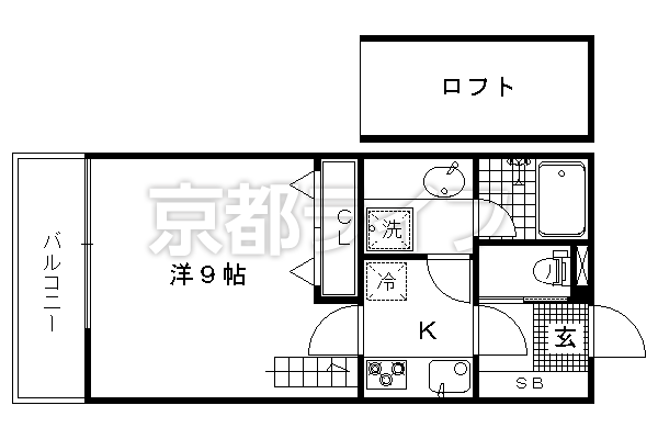 1K：洋9×K3×ロフト3.7（30㎡）