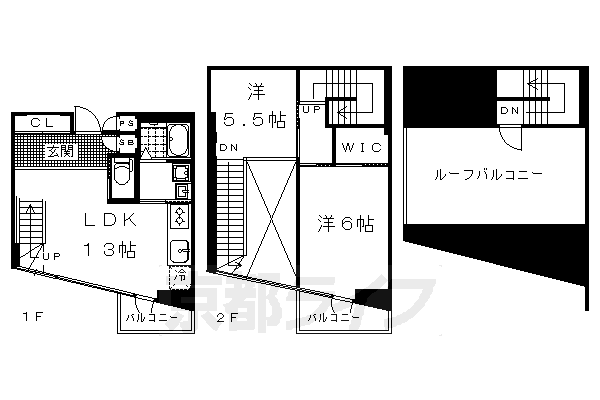 2LDK：洋6×洋5.5×LDK13（57.45㎡）