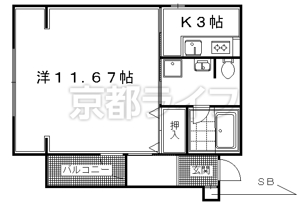 1K：洋11.67×K3（37.47㎡）