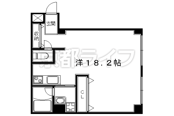 1K：洋18.2×K2（42.34㎡）