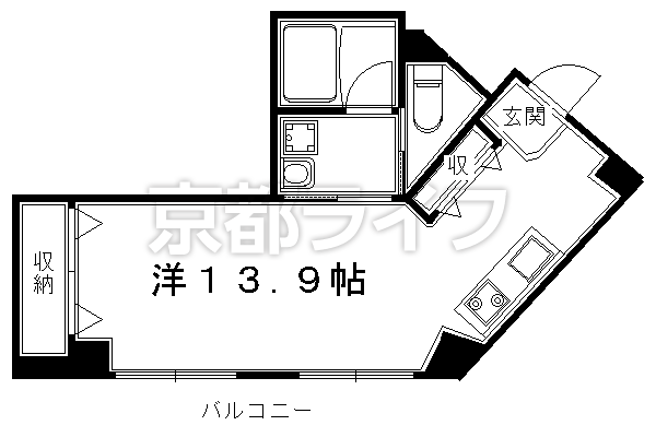 1R：洋13.9×K1（33.82㎡）