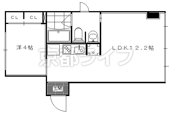 1K：洋4×LDK12.2（35.43㎡）