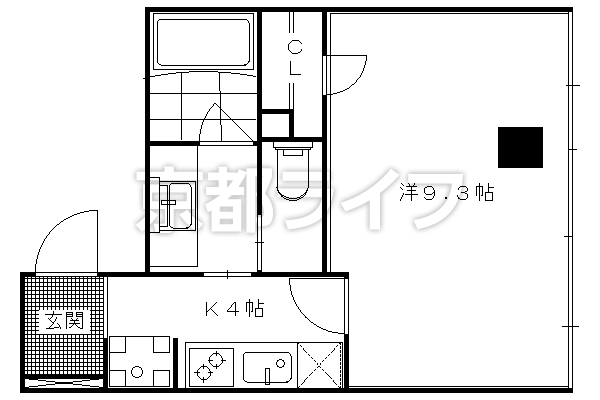 1K：洋9.3×K4（28.6㎡）