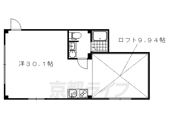 1R：洋30.1×K1×ロフト9.94（56.89㎡）