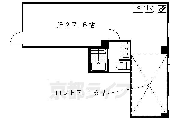 1R：洋27.9×K1×ロフト7.61（52.13㎡）