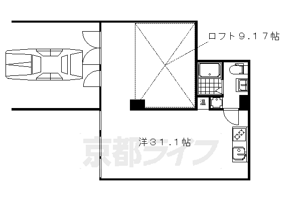 1R：洋31.1×K1×ロフト9.17（58.35㎡）