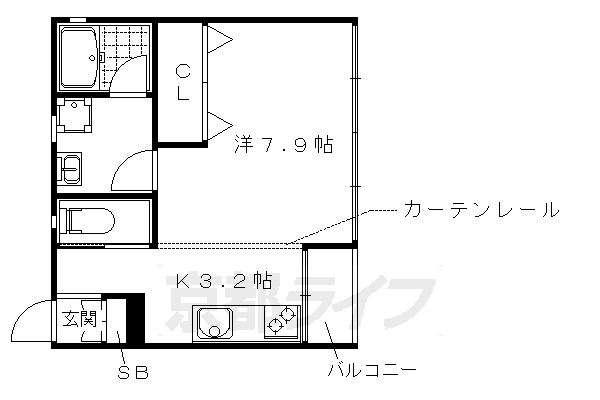 1K：洋7.9×K3.2（31㎡）