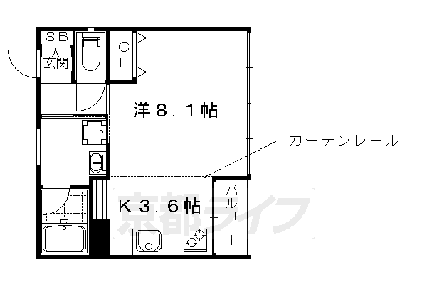 1K：洋8.1×K3.6（31㎡）