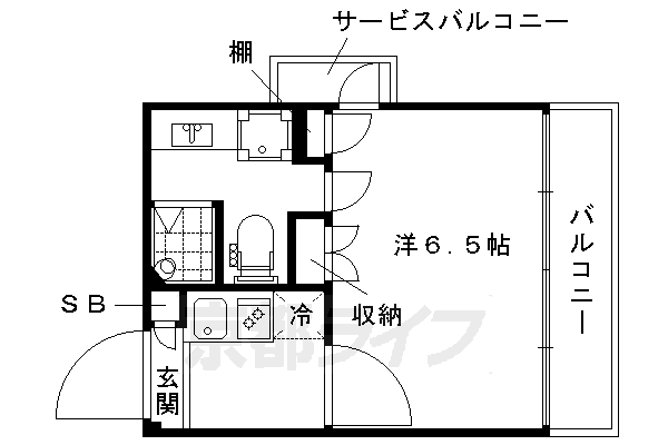 ■1K：洋6.5×K2(20.8 ㎡)
