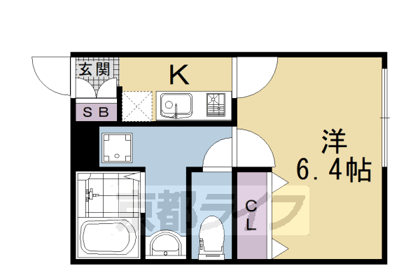 ■1K：洋6.4×K2(24 ㎡)