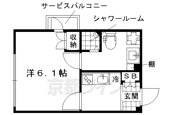 ■1K：洋6.1×K2(21 ㎡)