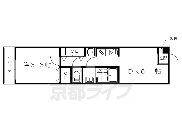 ■1LDK：洋6.5×LDK6.7(36.94 ㎡)
