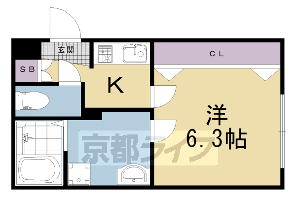 ■1K：洋6×K2(26 ㎡)