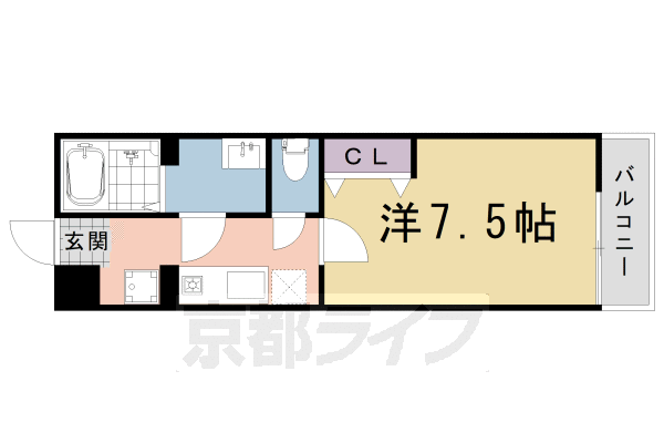 ■1K:洋7.5×K3(23.58 ㎡)