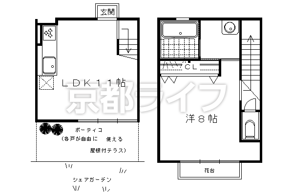 1LDK：洋8×LDK11（49.69㎡）