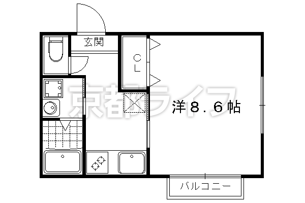 1K:洋8.6×K2（26.46㎡）