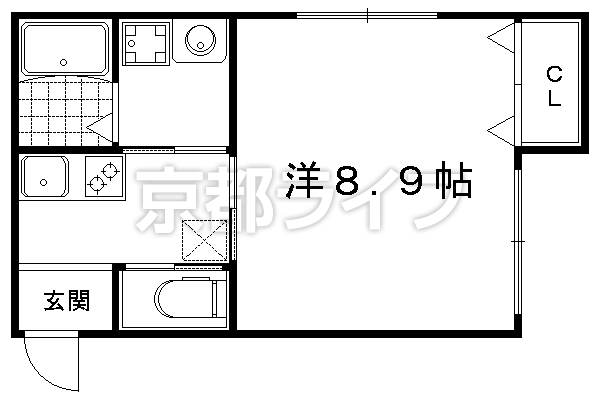 1K:洋8.9×K2（26.01㎡）