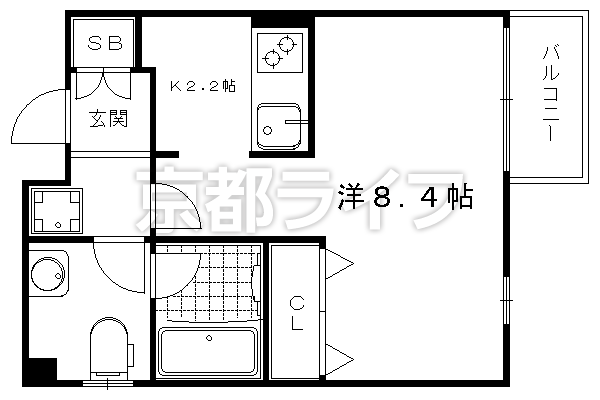 1K：洋8.4×K2.2（28.26㎡）