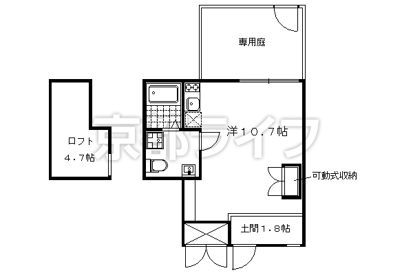 1R：洋10.7×K1×ロフト4.7（28.15㎡）