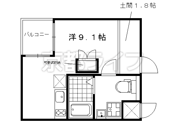 1R：洋9.1×K1（25.54㎡）