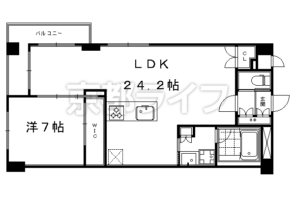 1LDK：洋7×LDK24.2（70㎡）