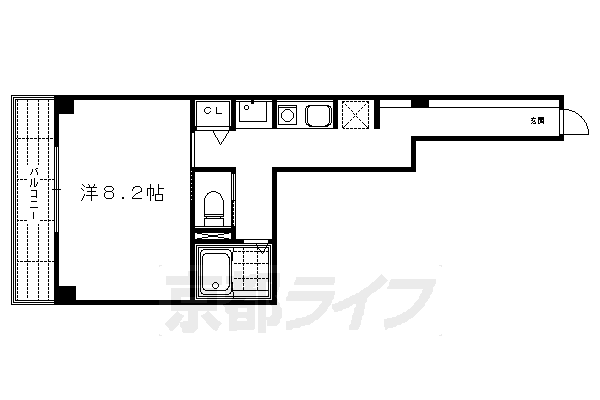 1K：洋8.2×K2(23.5㎡)