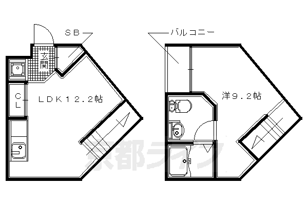 ■1LDK：洋9.2×LDK12.2(43.73 ㎡)