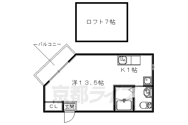 ■ワンルーム：洋14.5×ロフト7(31.22 ㎡)