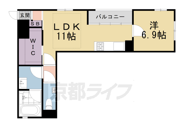 ■1LDK：洋6.9×LDK11