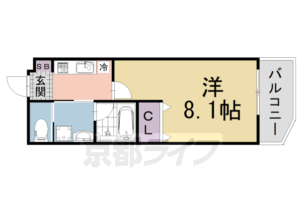 ■1K：洋8.1×K2(24.36 ㎡)