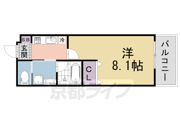 ■1K：洋8.1×K2(24.36 ㎡)