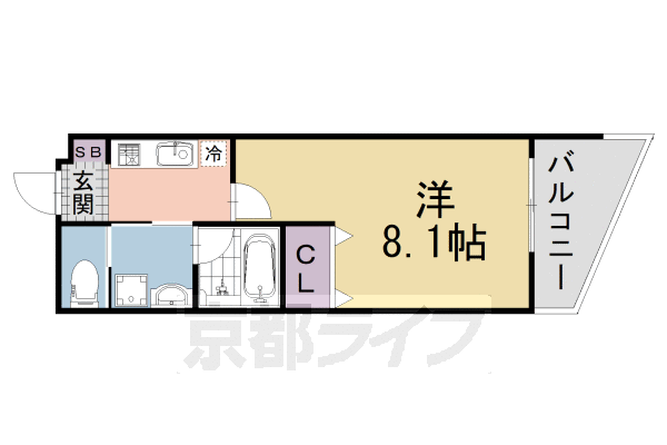 ■1K：洋8.1×K2(24.36 ㎡)