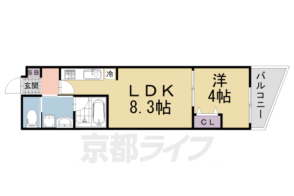 ■1LDK：洋4×LDK8.3(29.43 ㎡)
