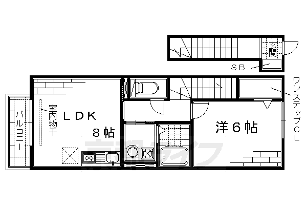 ■1LDK：洋6×LDK8(41.55 ㎡)