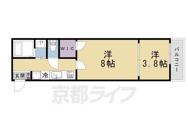 ■2K：洋3.8×LDK8.1×K3(33.3 ㎡)