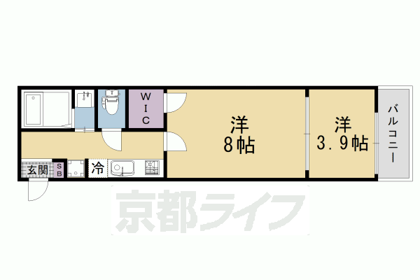 ■2K：洋3.9×LDK8.0×K3(32.77 ㎡)