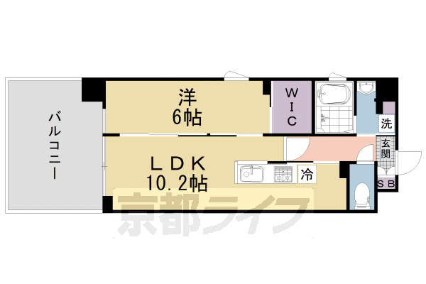 1LDK：洋6×LDK10.2（41.73㎡）