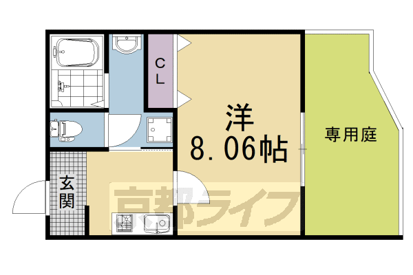■1K：洋8.06×K2.57(26.75 ㎡)