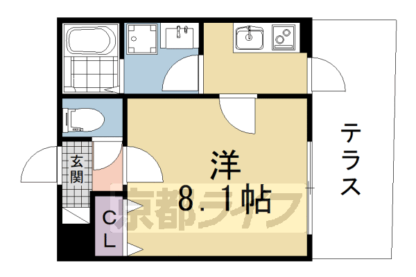1K：洋8.1×K2(26㎡)