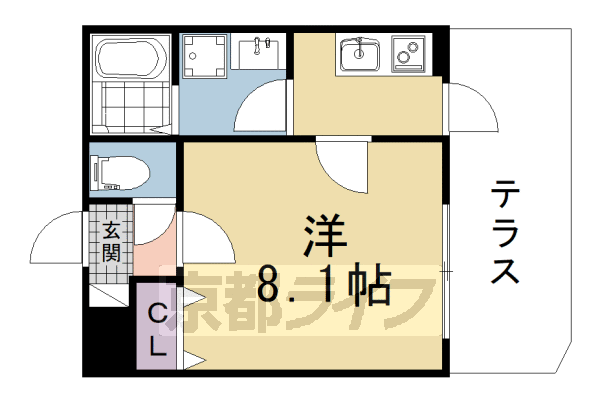 1K：洋8.1×K2(26㎡)