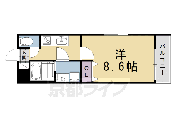 1K：洋8.6×K2(26.23㎡)