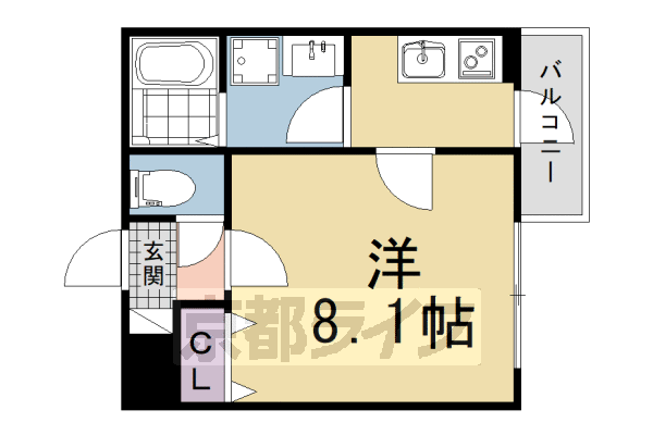 1K：洋8.1×K2(26㎡)