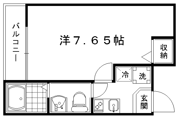 1K：洋7.65×K2（21.87㎡）