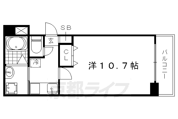 ■1K：洋10.7×K2(30.6 ㎡)