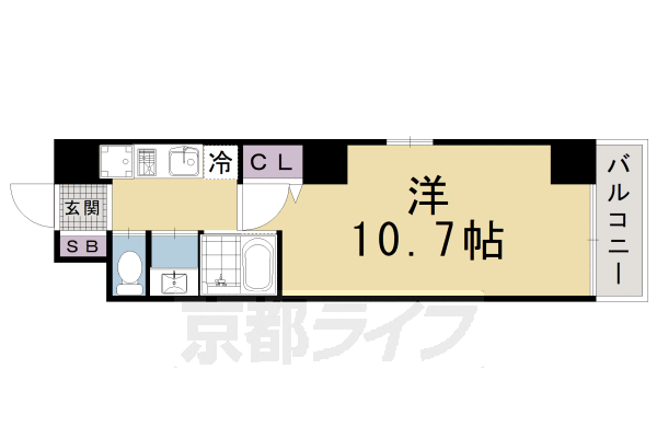 ■1K：洋10.7×K2(30.6 ㎡)
