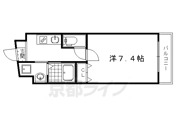 1K：洋7.4×K2（23.51㎡）