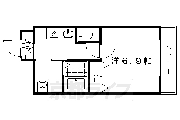 1K：洋6.9×K2（23.12 ㎡）