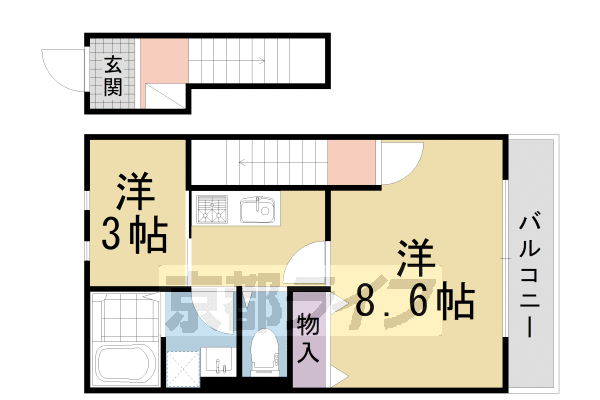 2K：洋8.6×洋3×K2.7（40.78㎡）